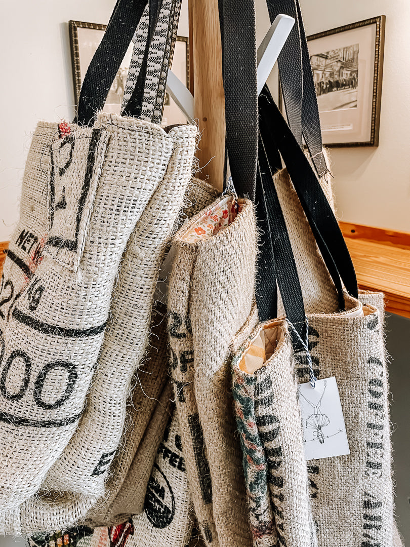 Burlap Tote Bags – Black River Roasters